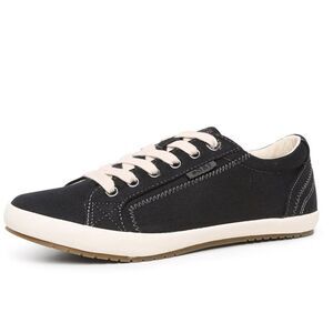 Taos Star Supportive Canvas Sneakers - Size 8.5 | Black & Cream (runs small)